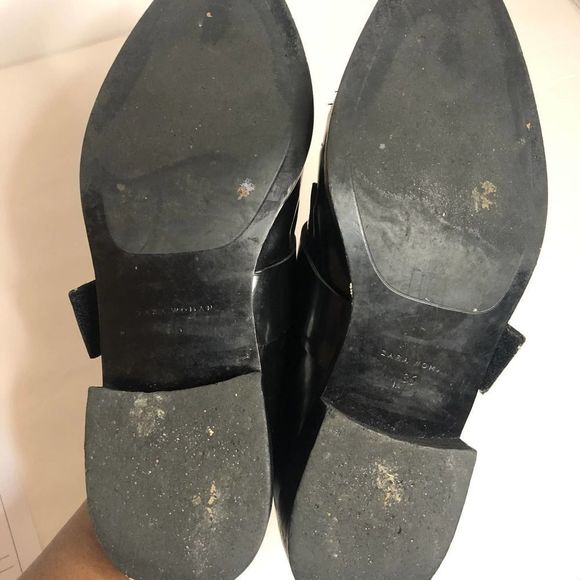 Zara Black Pointed Loafers Sz 36 - Picture 4 of 4